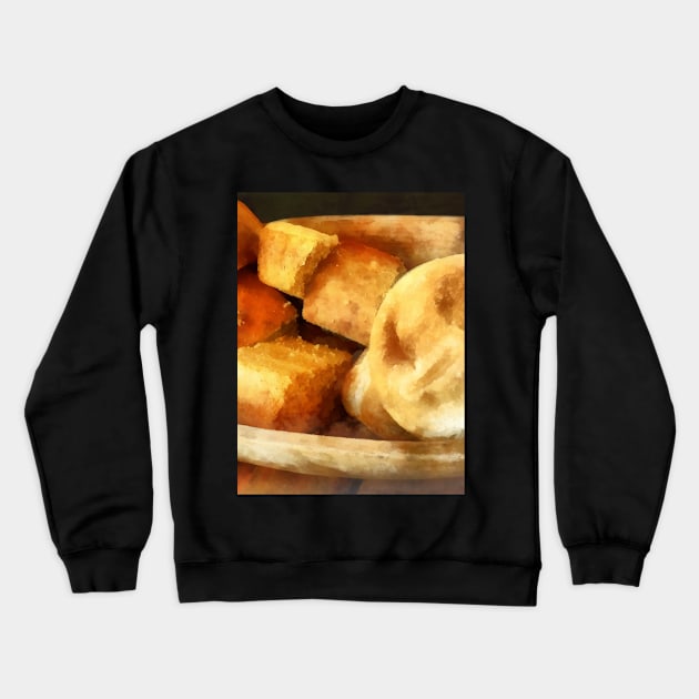 Food - Cornbread and Rolls Crewneck Sweatshirt by SusanSavad